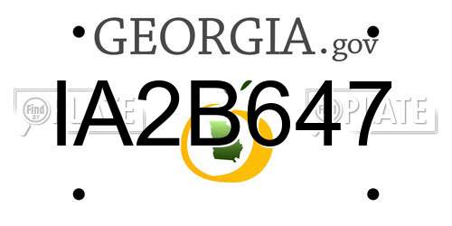 IA2B647 Georgia License Plate