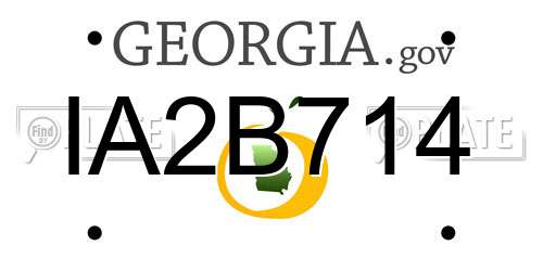 IA2B714 Georgia License Plate