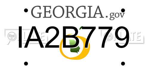IA2B779 Georgia License Plate