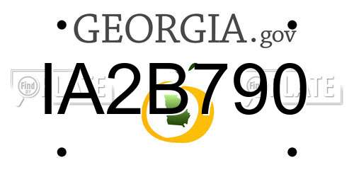 IA2B790 Georgia License Plate