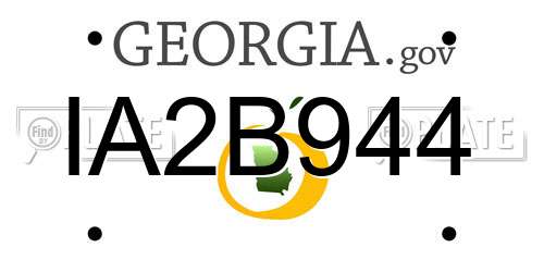 IA2B944 Georgia License Plate