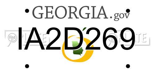 IA2D269 Georgia License Plate