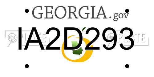 IA2D293 Georgia License Plate