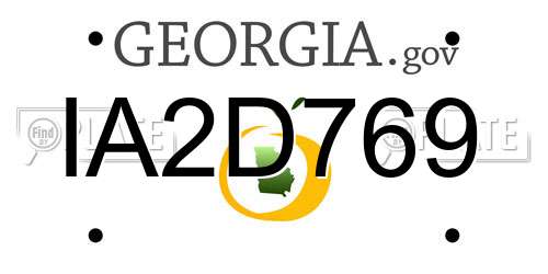 IA2D769 Georgia License Plate