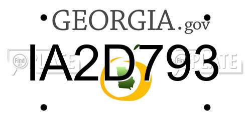IA2D793 Georgia License Plate