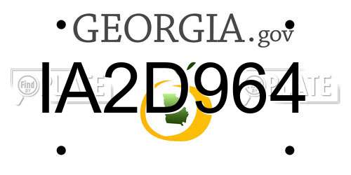IA2D964 Georgia License Plate