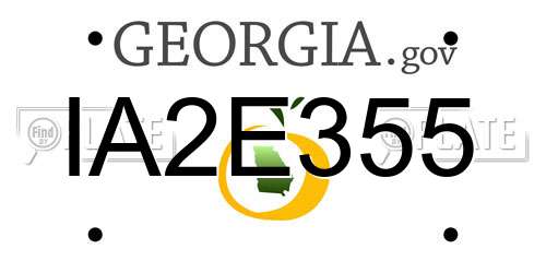 IA2E355 Georgia License Plate