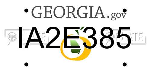 IA2E385 Georgia License Plate