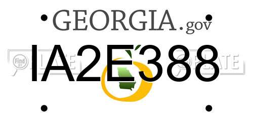 IA2E388 Georgia License Plate