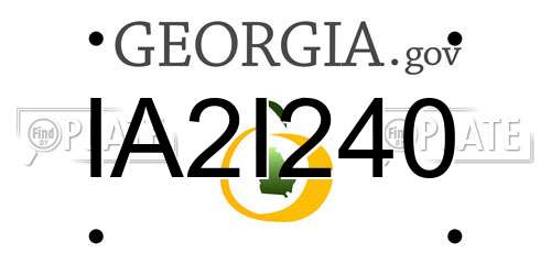 IA2I240 Georgia License Plate