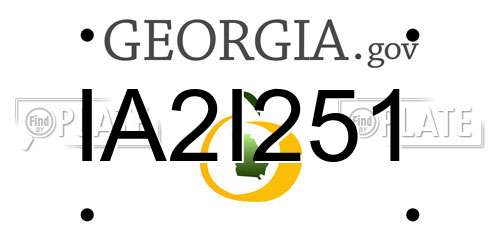 IA2I251 Georgia License Plate