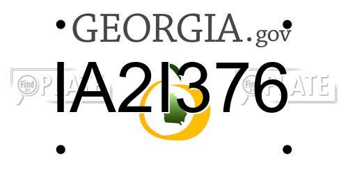 IA2I376 Georgia License Plate