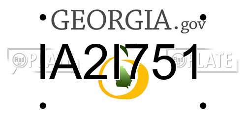 IA2I751 Georgia License Plate