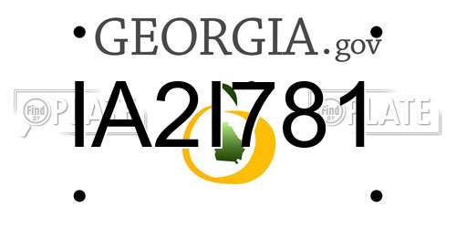 IA2I781 Georgia License Plate