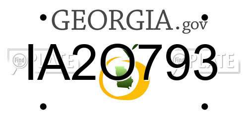 IA2O793 Georgia License Plate