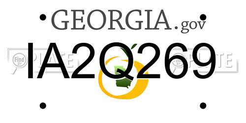 IA2Q269 Georgia License Plate