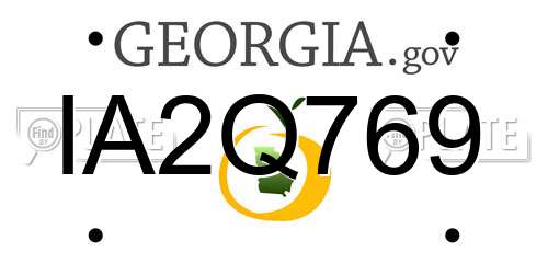 IA2Q769 Georgia License Plate