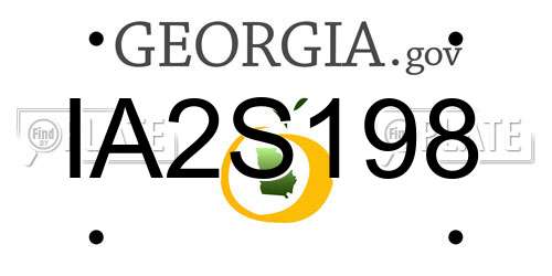 IA2S198 Georgia License Plate