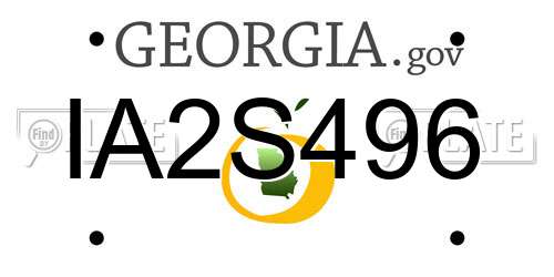 IA2S496 Georgia License Plate