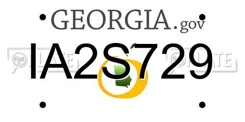 IA2S729 Georgia License Plate