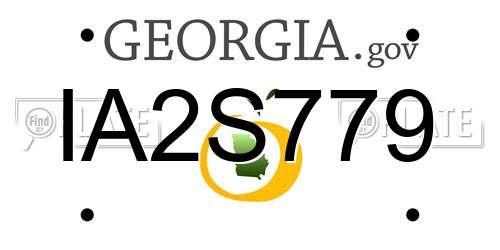 IA2S779 Georgia License Plate