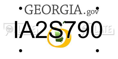 IA2S790 Georgia License Plate