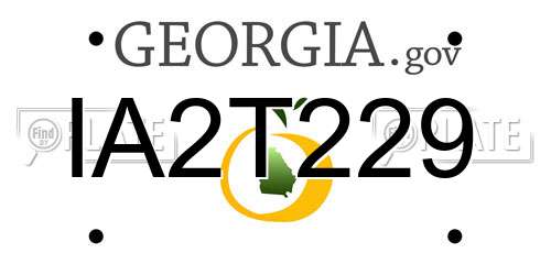 IA2T229 Georgia License Plate