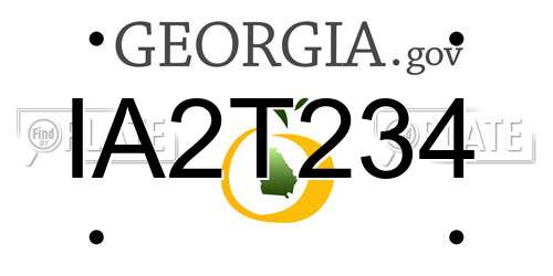 IA2T234 Georgia License Plate