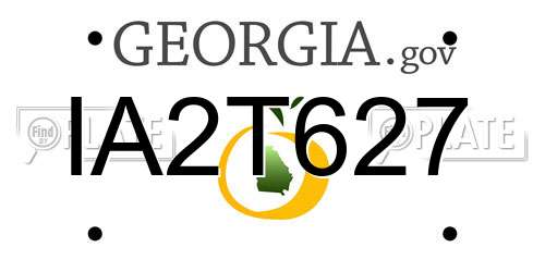 IA2T627 Georgia License Plate