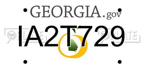 IA2T729 Georgia License Plate
