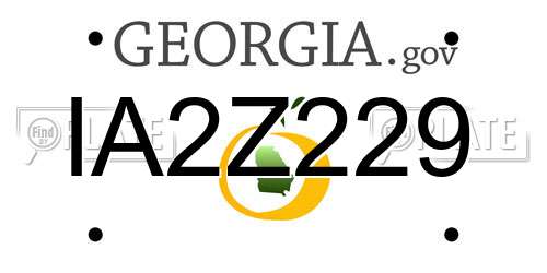 IA2Z229 Georgia License Plate
