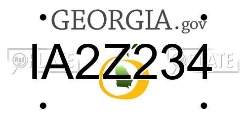 IA2Z234 Georgia License Plate