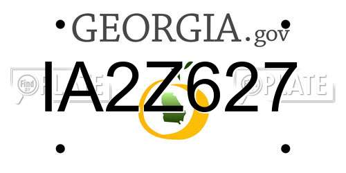 IA2Z627 Georgia License Plate
