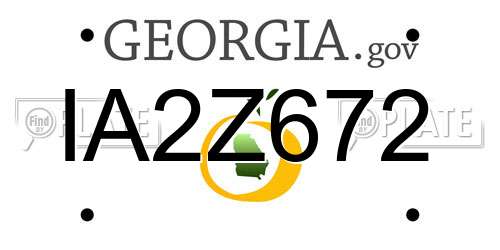 IA2Z672 Georgia License Plate