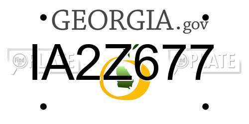 IA2Z677 Georgia License Plate