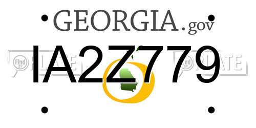 IA2Z779 Georgia License Plate