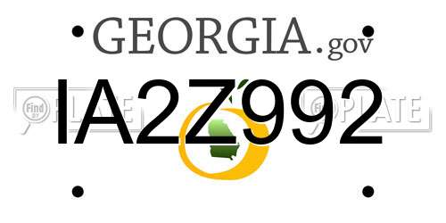IA2Z992 Georgia License Plate
