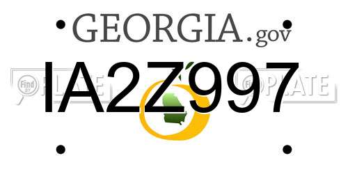 IA2Z997 Georgia License Plate