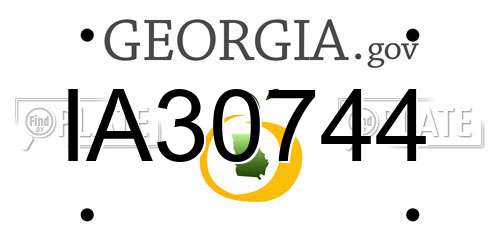 IA30744 Georgia License Plate