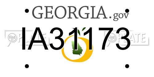 IA31173 Georgia License Plate