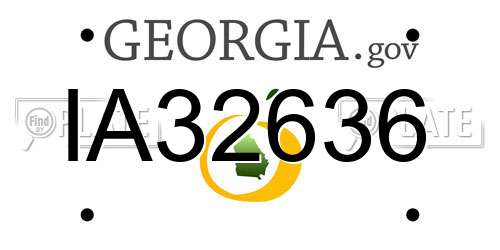 IA32636 Georgia License Plate