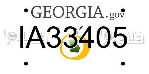 IA33405 Georgia License Plate