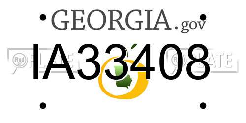 IA33408 Georgia License Plate