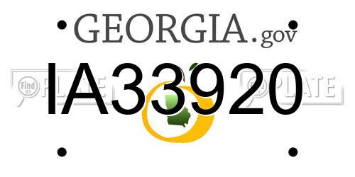IA33920 Georgia License Plate