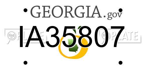 IA35807 Georgia License Plate