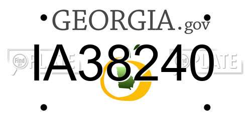 IA38240 Georgia License Plate