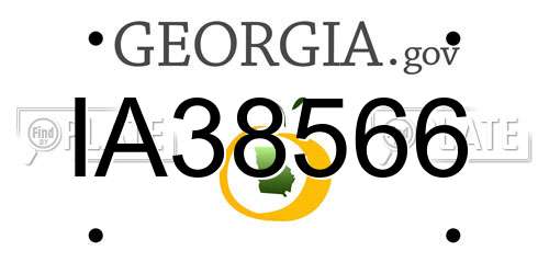 IA38566 Georgia License Plate