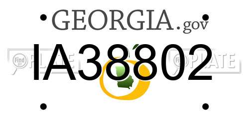 IA38802 Georgia License Plate
