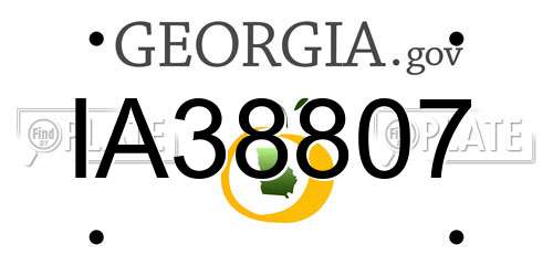 IA38807 Georgia License Plate