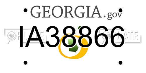 IA38866 Georgia License Plate